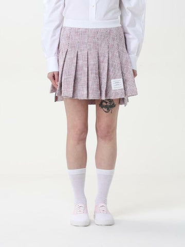 Thom Browne Cotton Tweed Mini Backdrop Pleated Skirt 141547838 [P]