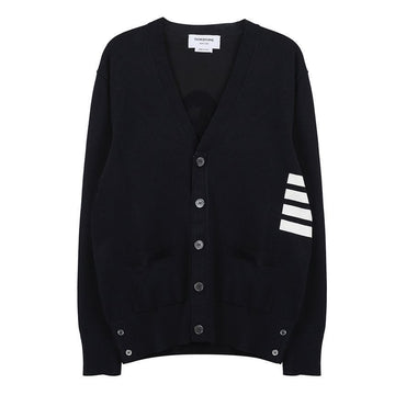 THOM BROWNE Baumwoll 4-Bar Relaxed Fit V-Ausschnitt Cardigan 142600478 [P]