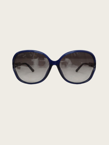 Gucci Blue Silver Interlocking G Frame Sunglasses 159171897 [P]