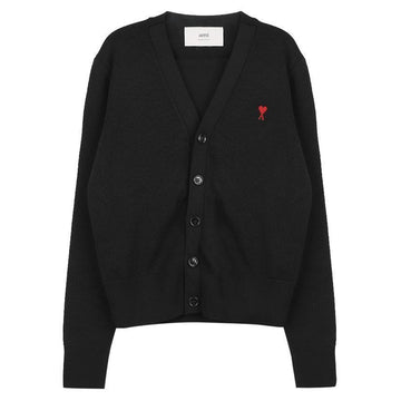 AMI Herzlogo gestickter Wollcardigan 148408394 [P]