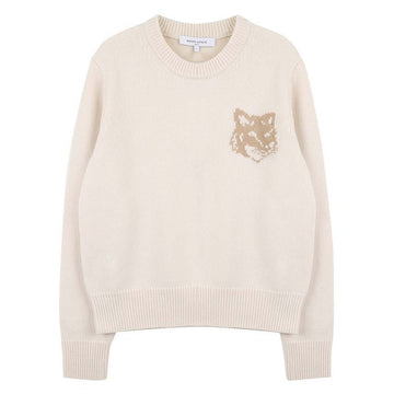MAISON KITSUNE Fox Kopf Intarsien Merino Strick 149529159 [P]