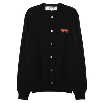 Comme Des Garcons Double Heart Patch Cardigan Black 150942420 [P]