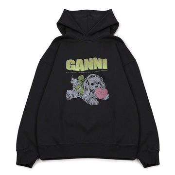 Ganni Dark Grey Puppy Hoodie T-Shirt 150946574 [P]