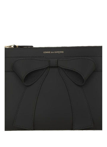 COMME DES GARCONS ビッグボウレザーポーチバッグ 1 151055168 [P]
