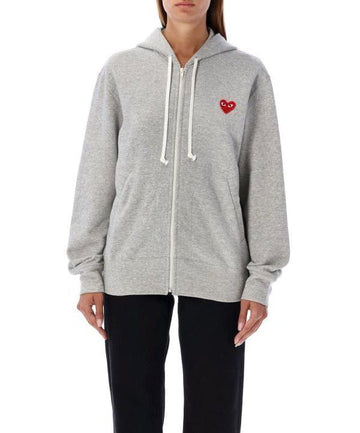 Comme Des Garcons Red Heart Patch Zip-up Hooded Sweatshirt AX T168 051 1 151055238 [P]