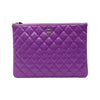 CHANEL パープル クラシック パテント ニューミディアム クラッチ (29番台) 159181993 [P]
