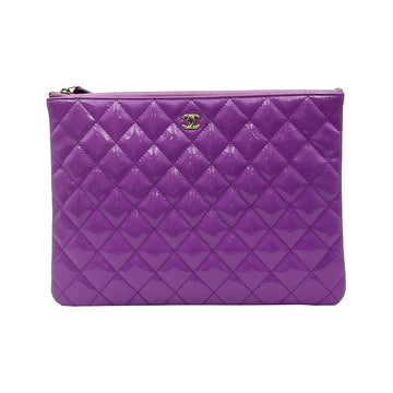 CHANEL Klassische lila Lackleder Clutch Medium A82545 (29. Serie) 159181993 [P]