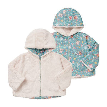 LOUISE MISHA Wende-Kinderjacke aus Velours mit Blumenmuster GRC-W23-R0129 62291142 [P]