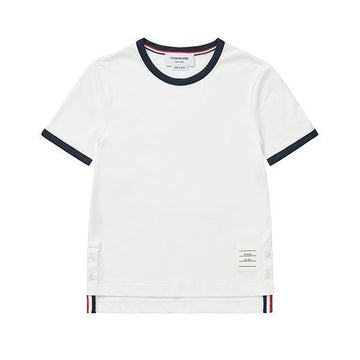 Thom Browne Short Sleeve Side RWB Trimming Ringer Women's T-Shirt FJS075A 00042 100 150397965 [P]
