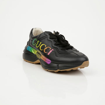 GUCCI Regenbogen Leder Sneakers für Damen Schwarz 158796207 [P]