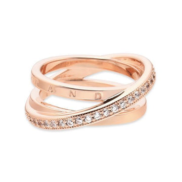 Pandora Crossover Pavé Triple Band Rose Ring 189057C01 40035900 [P]