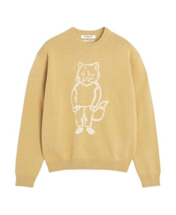 MAISON KITSUNE Kleid Fox Intarsien Jumper Kleid OM00802KT1030 0102 151060056 [P]
