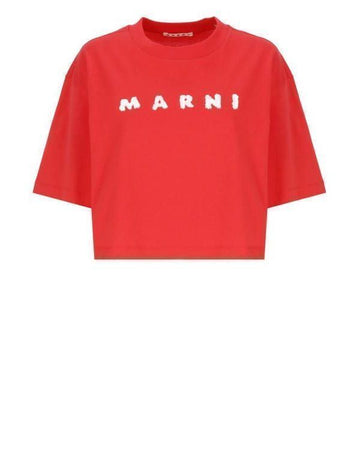 Marni Logo Detail Boxy T-Shirt 151060074 [P]