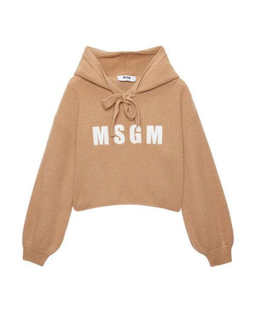 MSGM Logo Cashmere Blend Hooded Sweatshirt 151062084 [P]