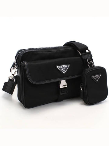 PRADA ナイロン サフィアーノ レザー ショルダーバッグ 2VH133 V XMP 2DMH F0002 151072180 [P]