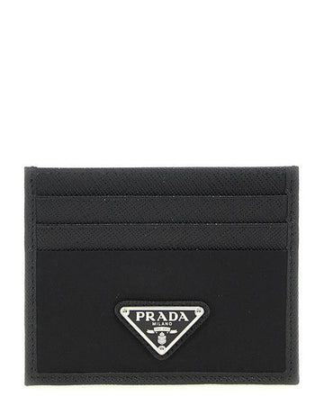 Prada Nylon Saffiano Leather Card Wallet 151072822 [P]