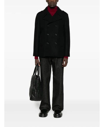 SAINT LAURENT ダブルブレストロングスリーブコート 1000 151102020 [P]