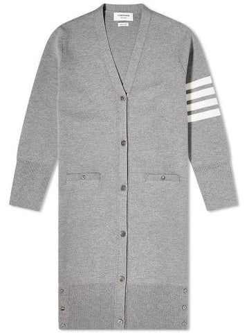 THOM BROWNE Woll Milano Stitch 4-Bar V-Ausschnitt Lange Strickjacke 151102941 [P]
