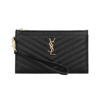 Saint Laurent Cassandra Monogram Matelassé Gold Large Women's Clutch 157954772 [P]