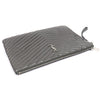 Saint Laurent Gray Leather Chevron Matelassé Monogram Document Holder Strap Clutch 159183772 [P]