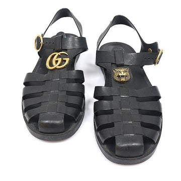 Gucci Black Rubber Double G Pellein Head Strap Men's Sandals 8 159183781 [P]