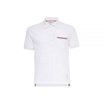 THOM BROWNE Polo-Shirt mit drei Streifen in Weiß 158461860 [P]