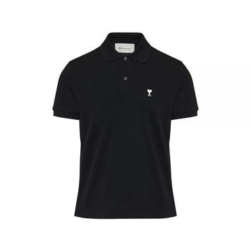 AMI Heart Small Logo Polo T-Shirt Black 26SS HPL411 760 045 158346237 [P]