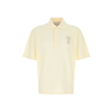AMI Herz-Crochet-Patch-Kragenshirt Cremeweiß UPL428 JE0221 136 158346234 [P]