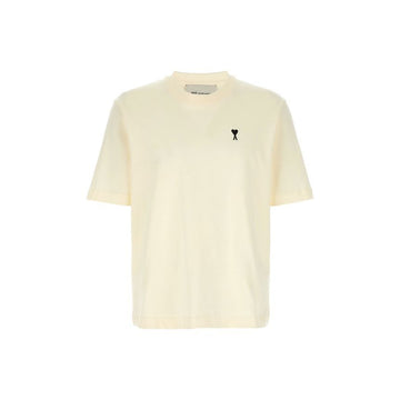 AMI Big Heart Logo Print T-Shirt Cream White 158346224 [P]