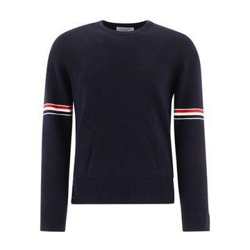 Thom Browne Cotton Milano Stitch RWB Stripe Pullover Knit 121395108 [P]
