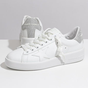 GOLDEN GOOSE Purestar Sneakers aus Leder mit Glitter-Tab in Weiß 75862116 [P]
