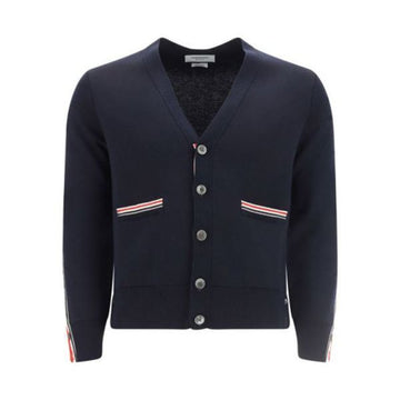 Thom Browne Side Intarsia RWB Trimming Milano Stitch Merino Wool Cardigan 115566361 [P]