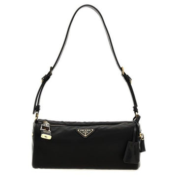 Prada Lock Medium Nylon and Leather Shoulder Bag stamp: 1BC233 2C8Q F0002 149106702 [P]