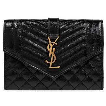 Saint Laurent Mix Matelassé Envelope Wallet 651026 AAC9A 1000 102058172 [P]