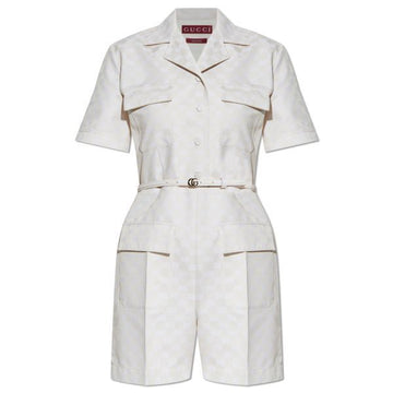 GUCCI Hüftlange Baumwoll-Gabardine Jumpsuit 139289241 [P]