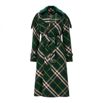 BURBERRY ロング チェック ガバディン トレンチコート 114937024 [P]