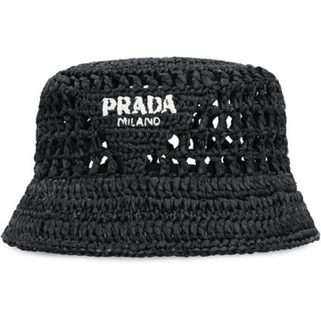 Prada Raffia Bucket Hat (1HC137 2C2T F0002) 75829033 [P]