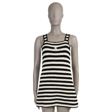 CELINE Gestreiftes Mini-Kleid aus gehäkelter Baumwolle 152373928 [P]