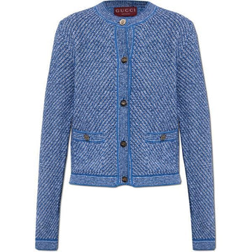 Gucci Pine Cotton Crew Neck Cardigan 149386579 [P]