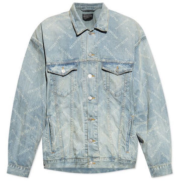 Balenciaga Diagonal Allover Oversized Denim Jacket 114969668 [P]