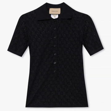 GUCCI GGコットンとシルクブレンドポロシャツ stamp: 742969 XKC5G 1000 139289189 [P]