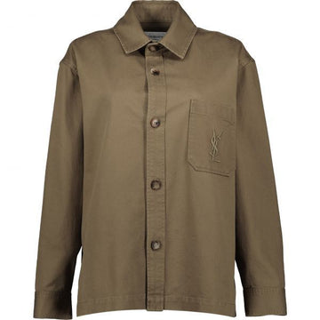 SAINT LAURENT Baumwoll-Leinen Gabardine Overshirt 152945047 [P]