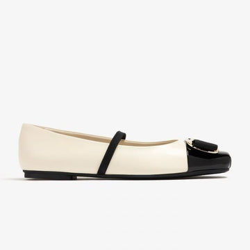 SALVATORE FERRAGAMO Neue Bicolor Ballettflats mit Teller 149913199 [P]