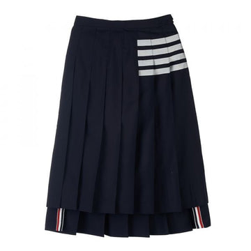 THOM BROWNE 26SS プレイン ウィーブ 4バ ミディ プリーツ スカート (FGC400V 06146 415) 75936022 [P]