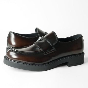 PRADA Leder Slipper in Schokoladenfarbe (2DE127 G 000F 055 F0038) 156114032 [P]