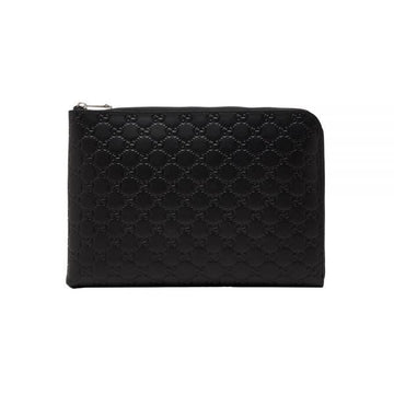 GUCCI 26SS GG Emblem Mittel Clutch Bag Schwarz 850223 AAFOK 1053 155183520 [P]