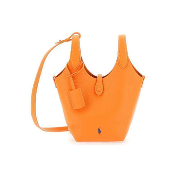 Polo Ralph Lauren Pony Logo Play Leather Tote Crossbody Bag Orange 428944657 002 154442717 [P]