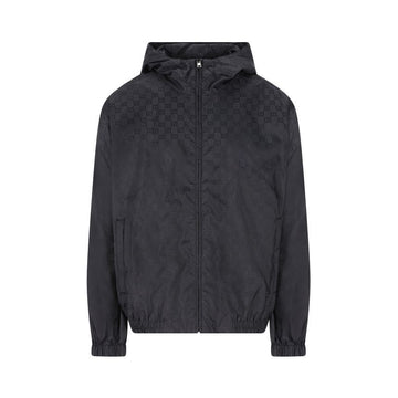 GUCCI Hooded Jacke aus Nylon mit Logo-Muster 26SS Navy 860948 ZASZD 4440 155183513 [P]