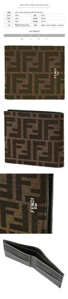 Fendi Jacquard Wallet Brown 153854041 [P]