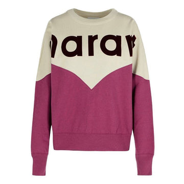 Isabel Marant Crew Neck Fleece Sweater Ecru Raspberry 153854304 [P]